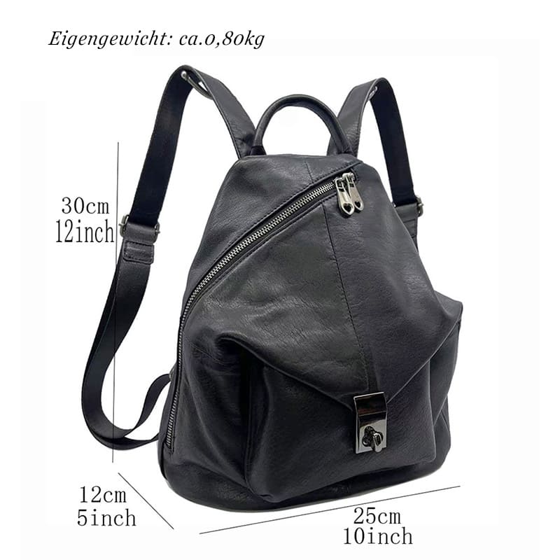 damen rucksack leder schwarz