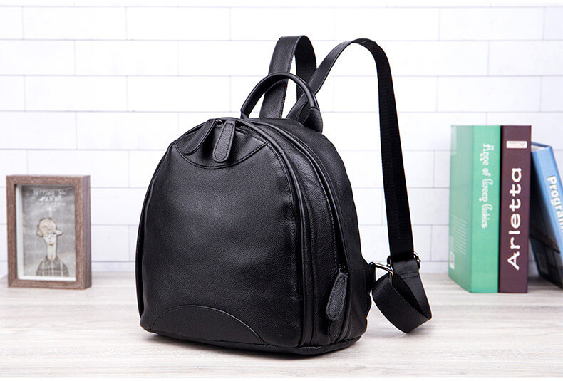 damen rucksack schwarz leder