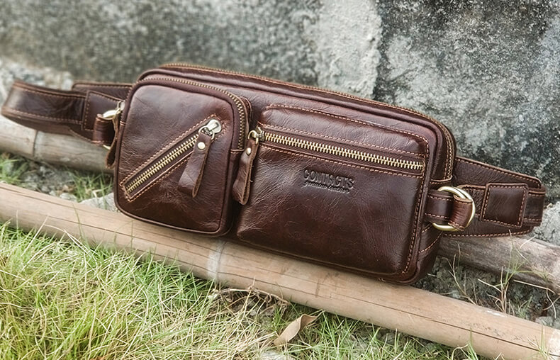 bauchtasche leder braun