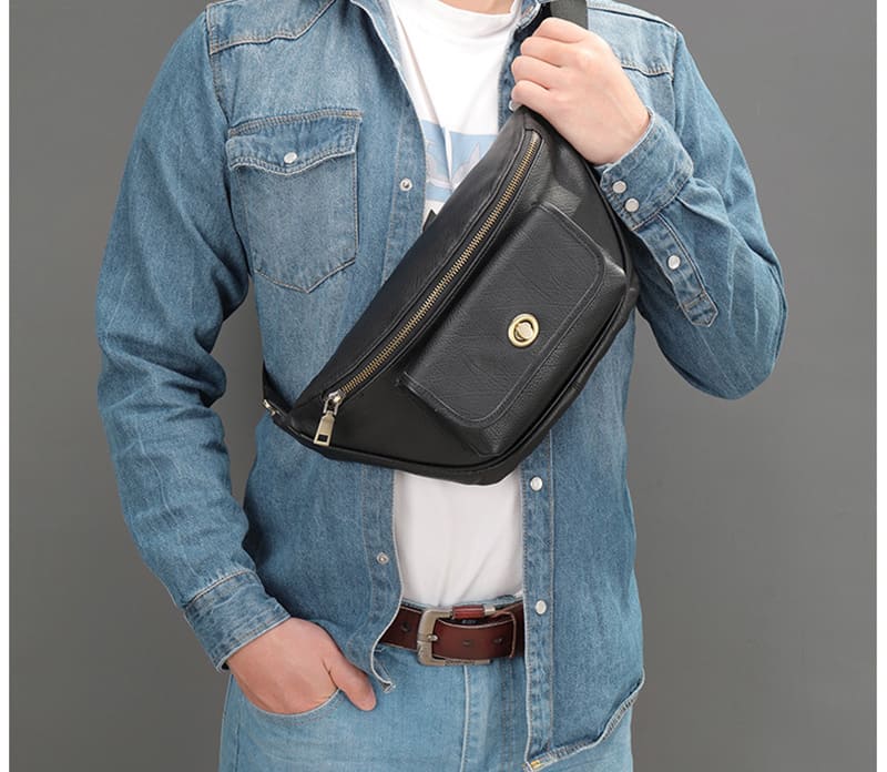 hüfttasche leder schwarz