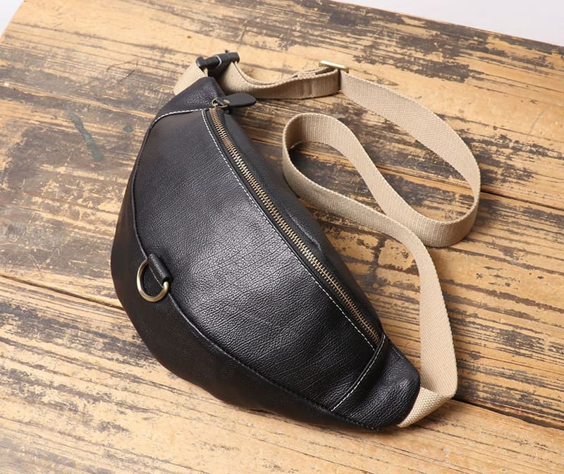 bauchtasche herren schwarz leder