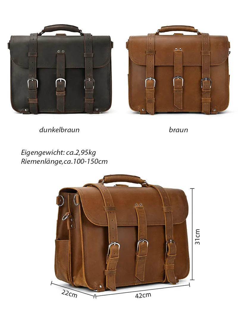 businesstasche herren leder braun