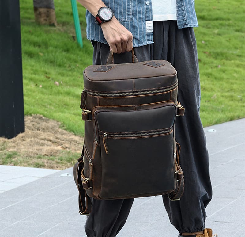 leder rucksack herren groß
