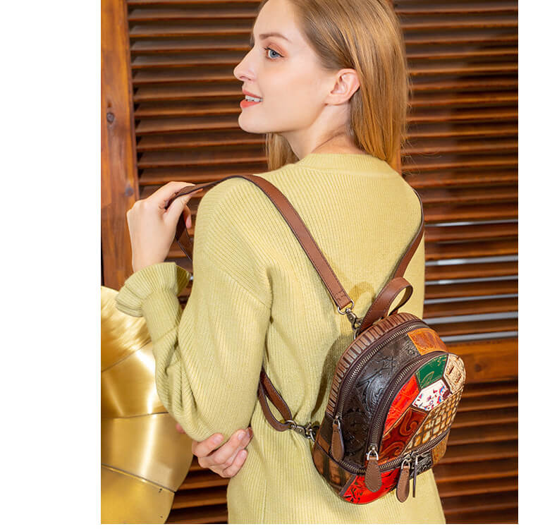 rucksack damen leder vintage