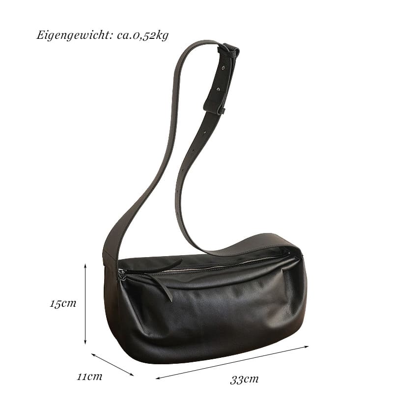 schultertasche damen leder schwarz