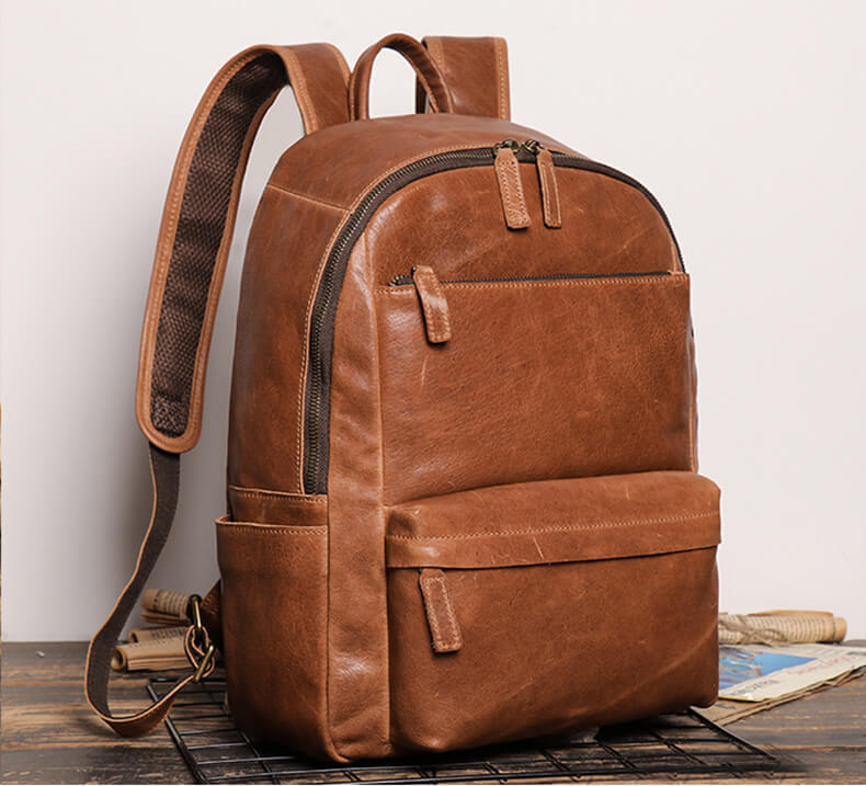 rucksack herren leder braun