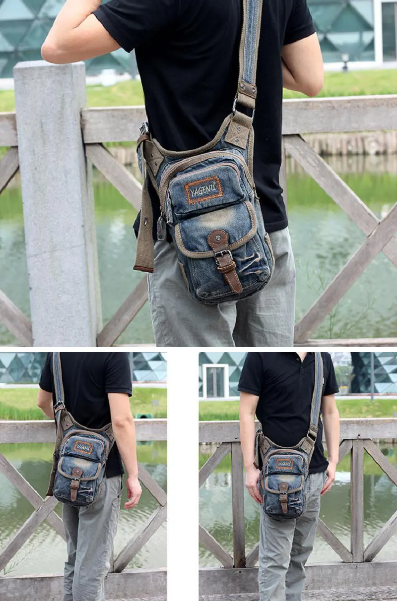 umhängetasche herren denim