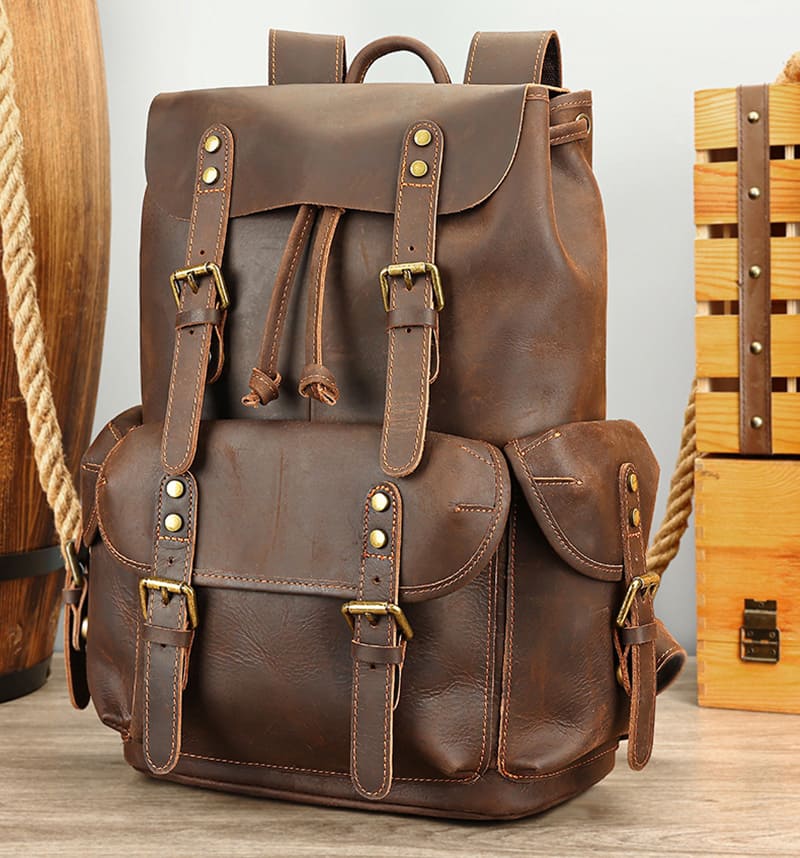 leder rucksack herren vintage