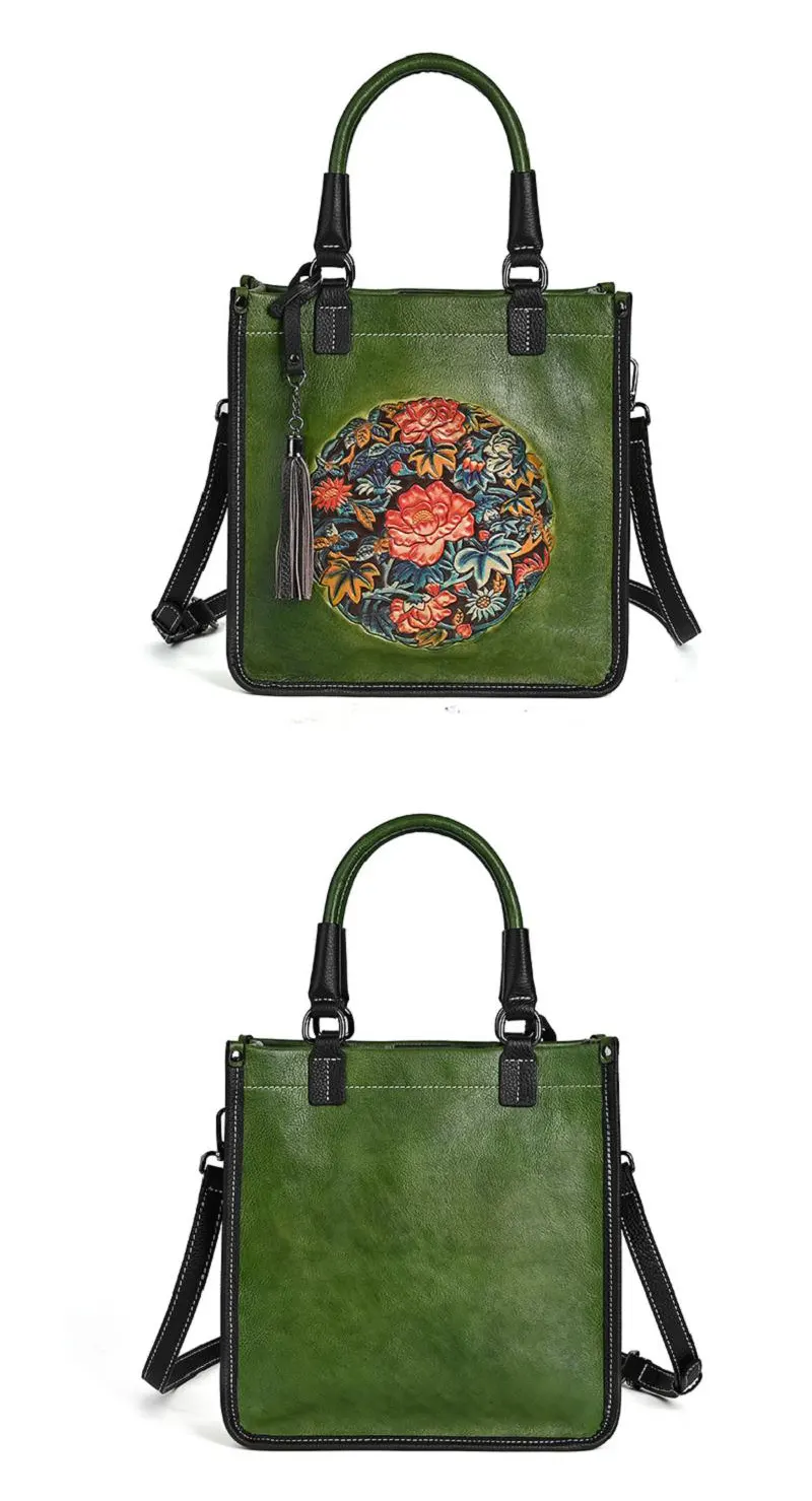 damen handtasche mit blumenmuster
