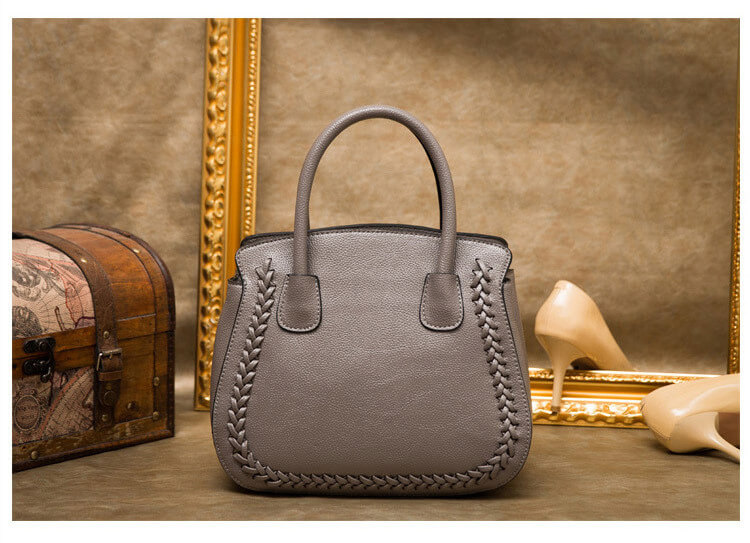 handtasche damen leder grau