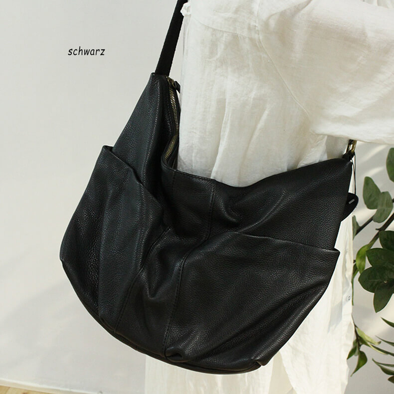 umhängetasche damen leder schwarz