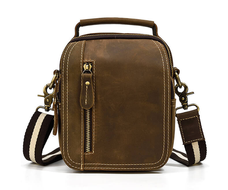 umhängetasche herren leder braun vintage