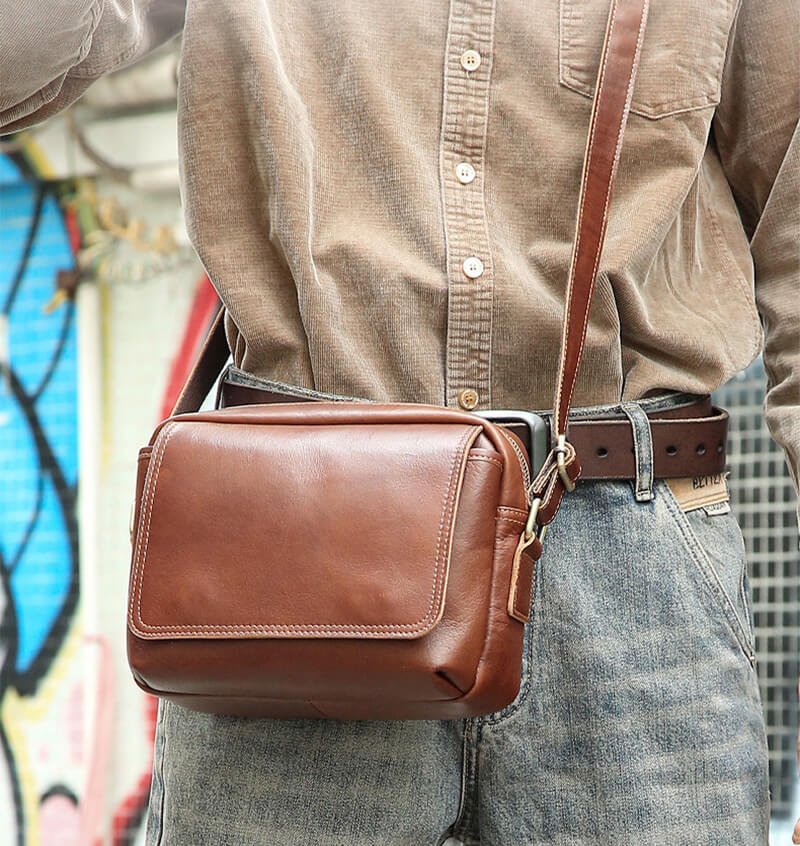 leder umhängetasche herren vintage klein