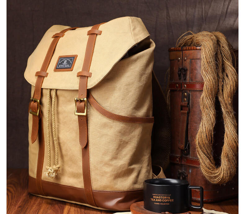 vintage rucksack canvas backpack