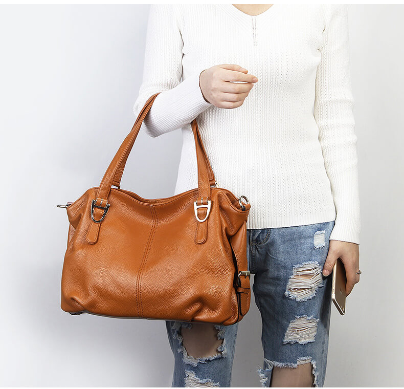 schultertasche damen leder schwarz