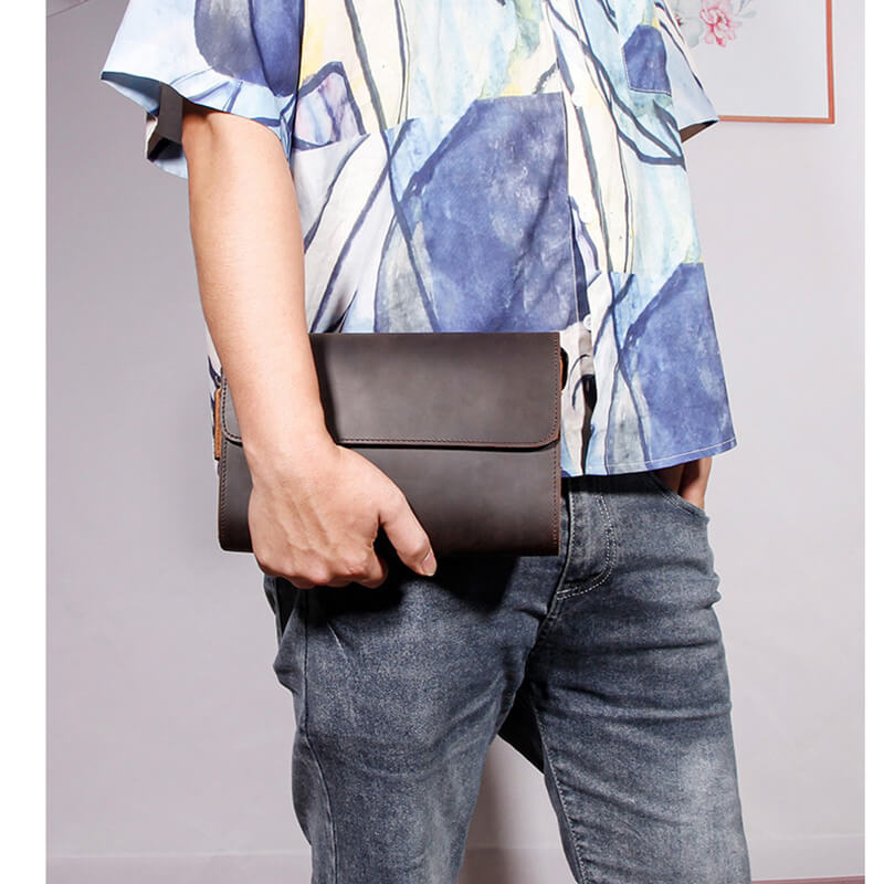 herren clutch leder