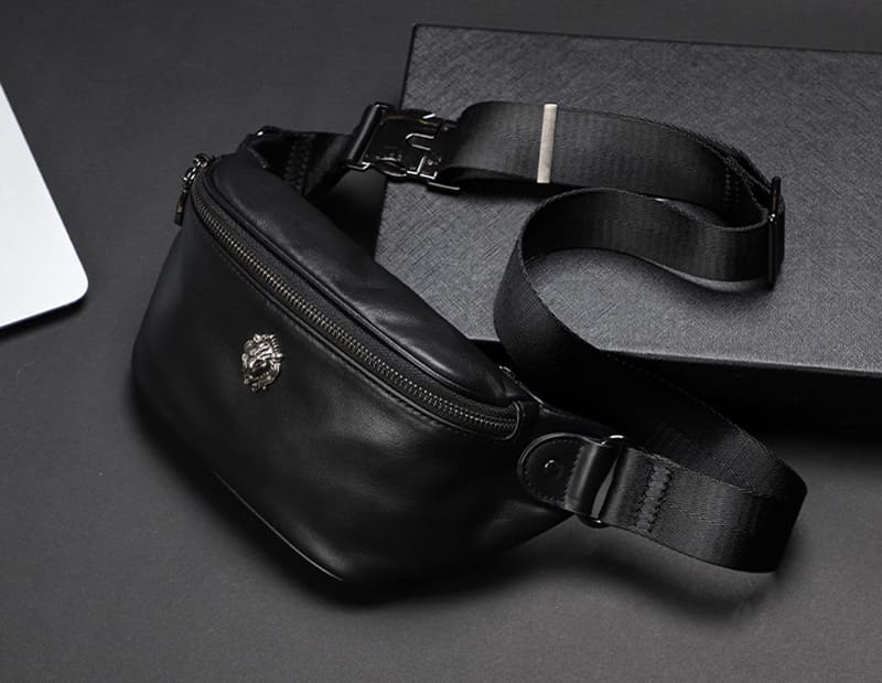 hüfttasche schwarz leder