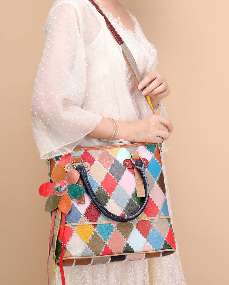 damen handtasche leder bunt