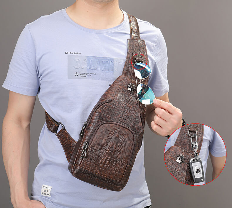 brusttasche herren leder