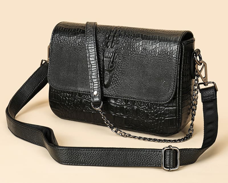 umhängetasche damen leder schwarz