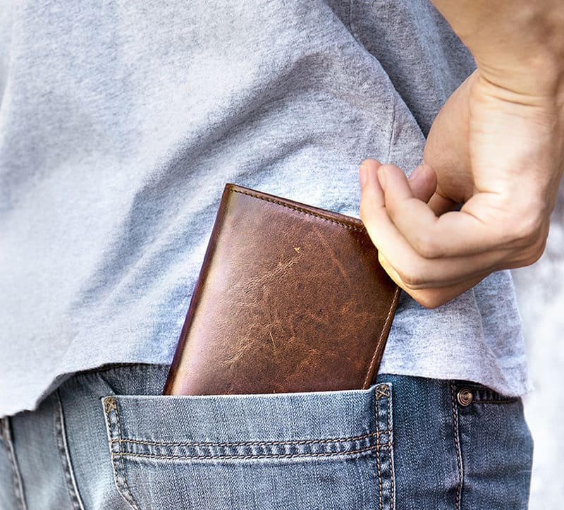 geldbörse herren hosentasche