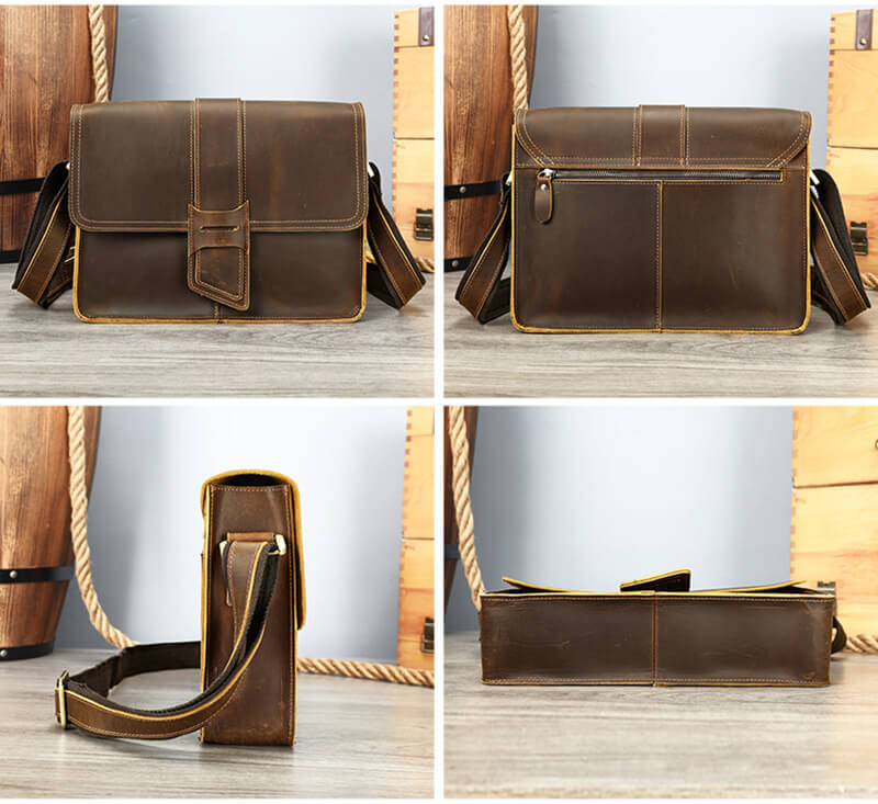 umhängetasche herren leder braun vintage