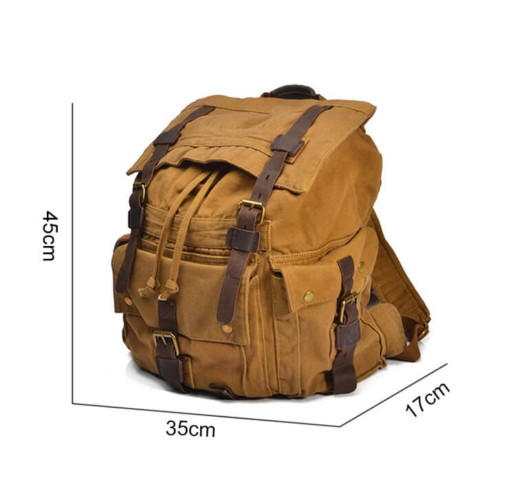 rucksack segeltuch leder
