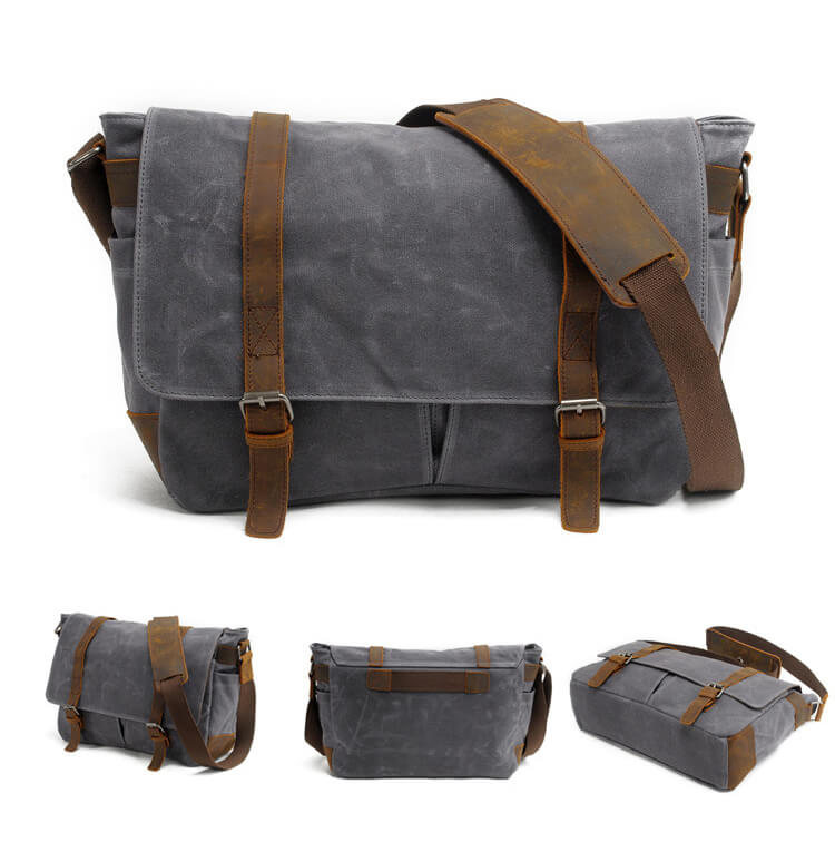 umhängetasche canvas leder
