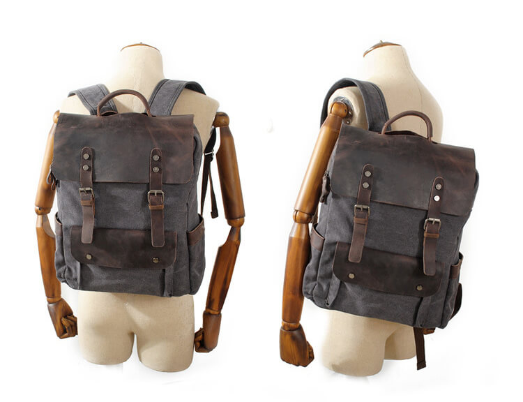 vintage rucksack canvas leder