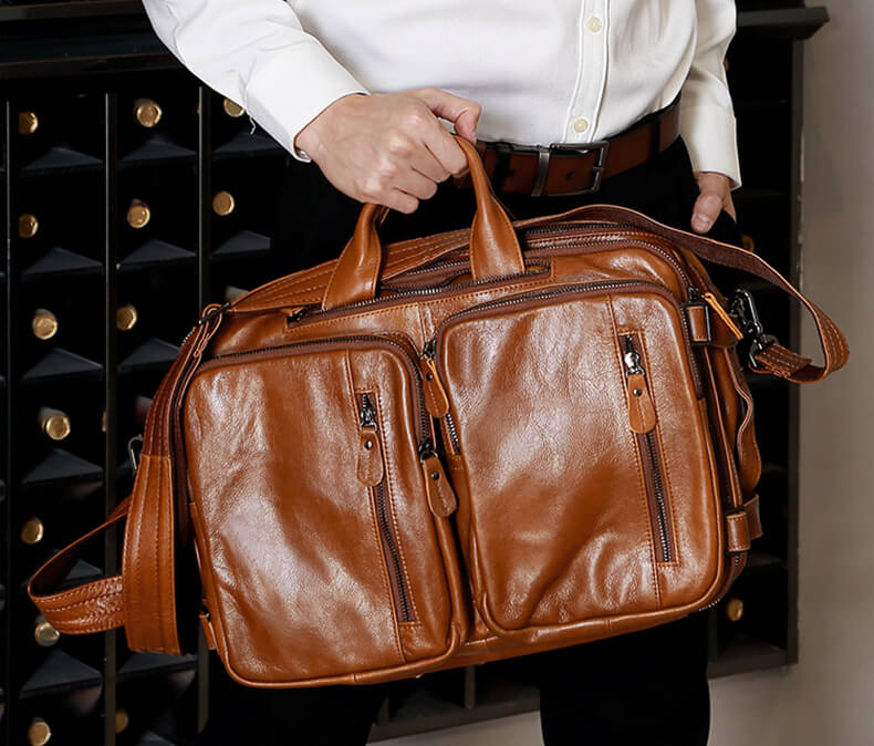 rucksack handtasche leder braun