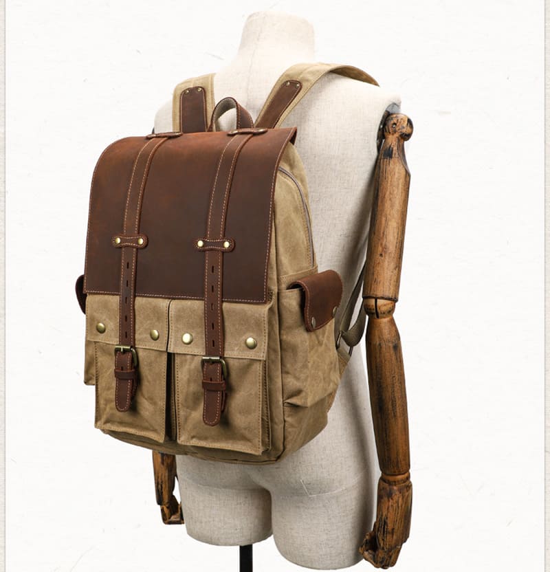 rucksack herren canvas leder