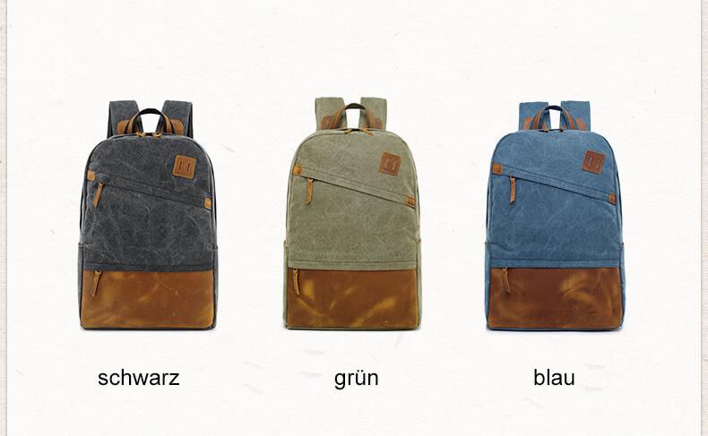rucksack aus canvas und leder
