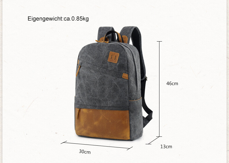vintage rucksack canvas leder