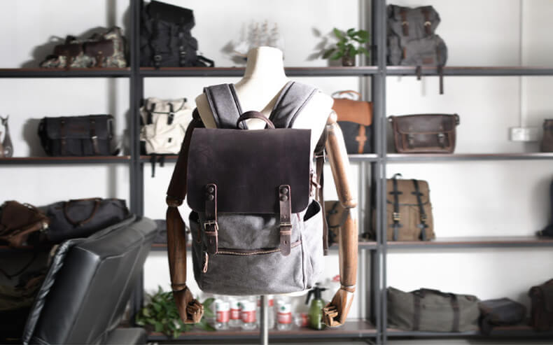 vintage canvas rucksack herren