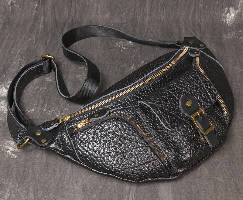 leder bauchtasche herren schwarz