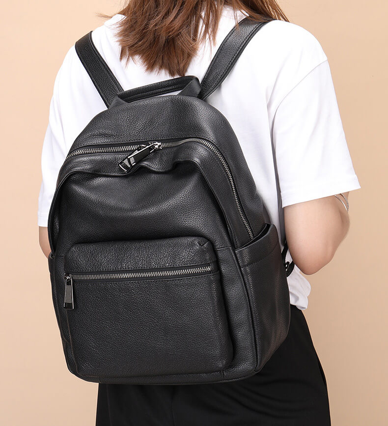 rucksack damen leder schwarz