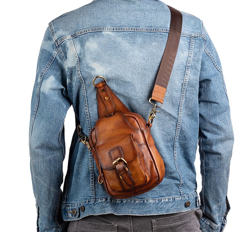brusttasche herren leder
