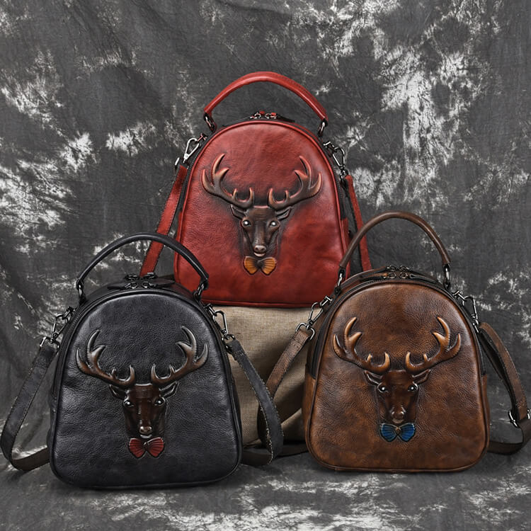 rucksack damen leder vintage