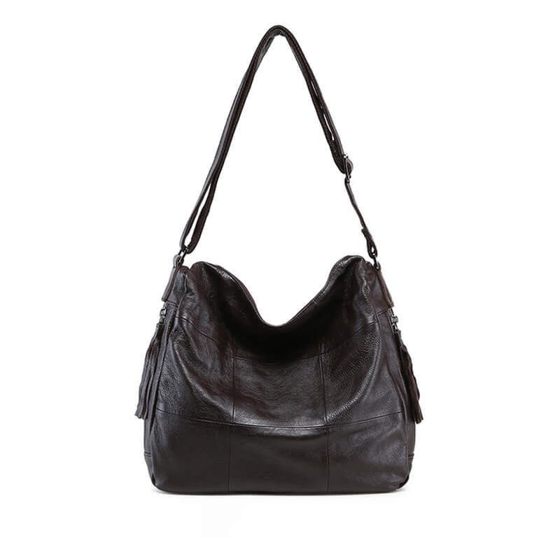 schultertasche damen leder schwarz