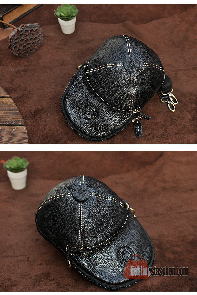 schultertasche damen leder schwarz