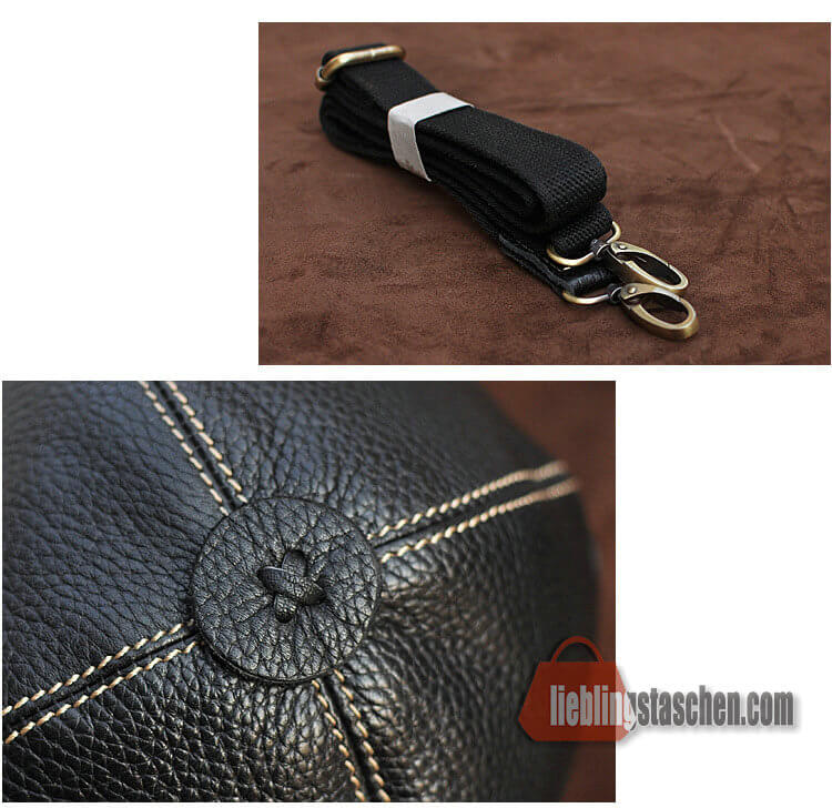 schultertasche damen leder schwarz