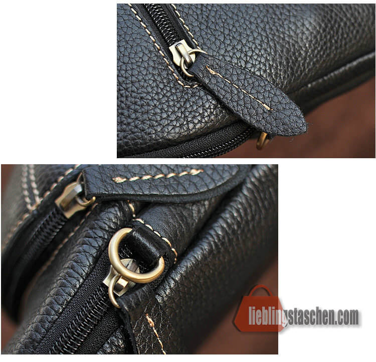 schultertasche damen leder schwarz