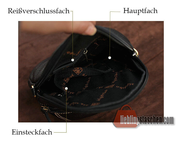 schultertasche damen leder schwarz