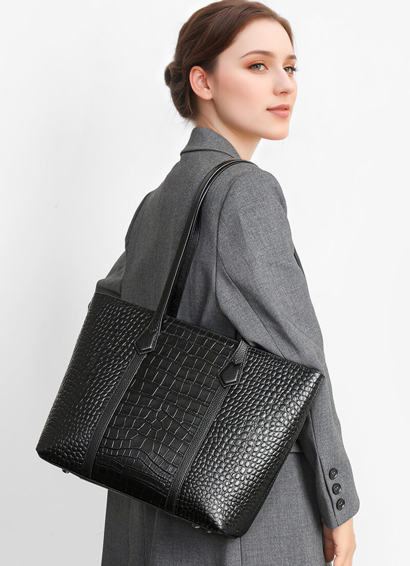 schultertasche kroko optik