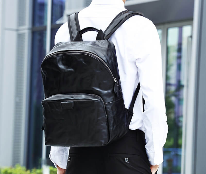 leder rucksack herren schwarz