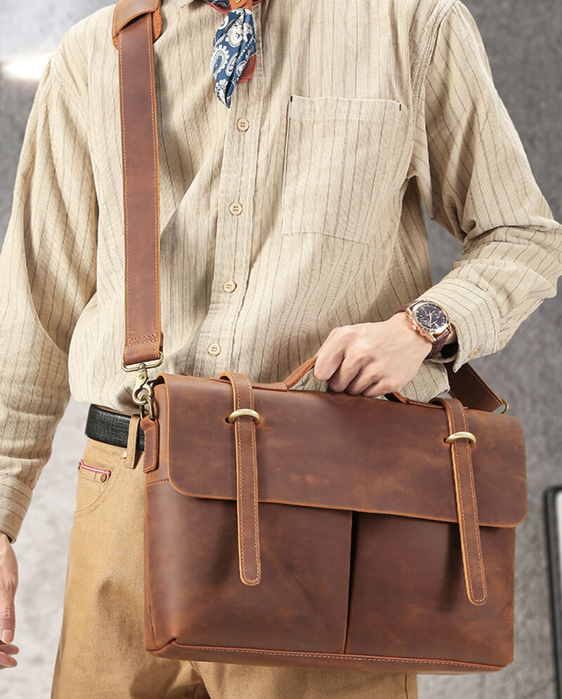 aktentasche herren leder vintage