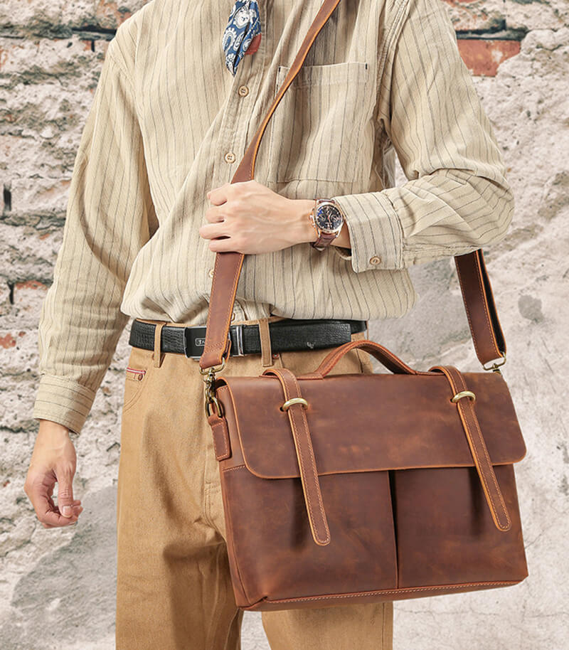 businesstasche herren leder braun
