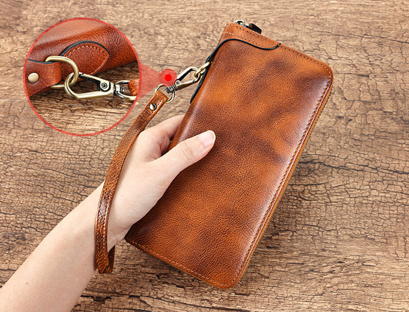 handy clutch portemonnaie leder