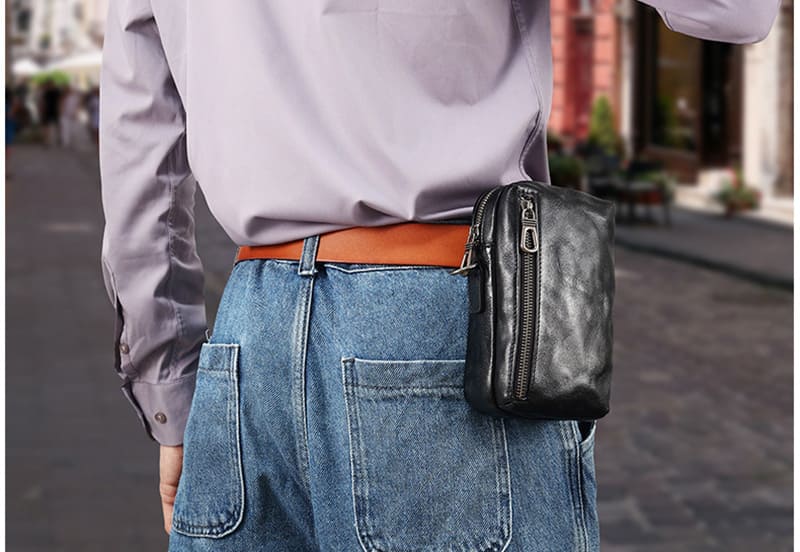 gürteltasche herren schwarz leder