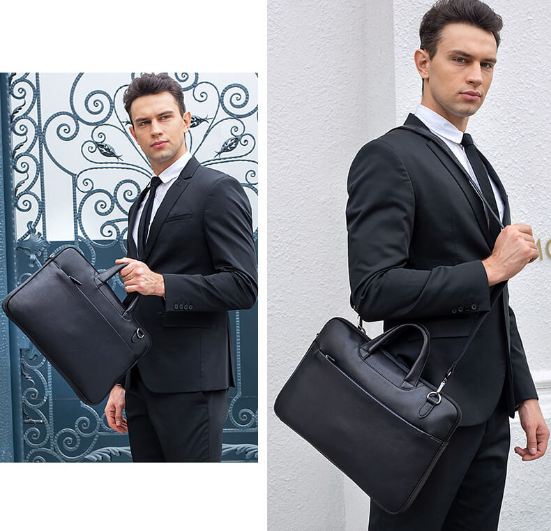 businesstasche herren schwarz leder